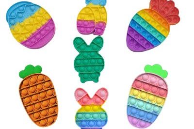 Easter bunny silicone anxiety rainbow pop it fidget toy (2)