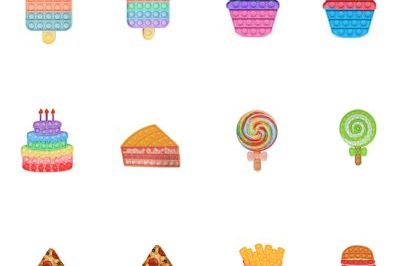 Food set bubble silicone ice cream pop it toy (6)