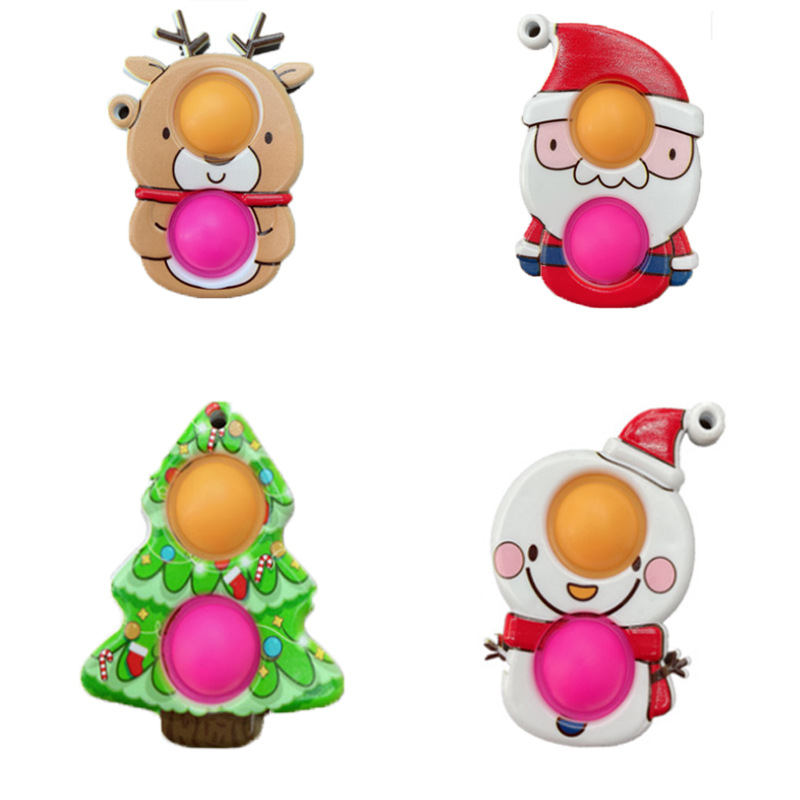 Santa claus keychain pop it fidget toy Pop It Fidget Toy Wholesale