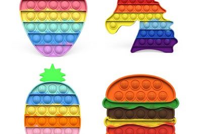 Silicone rainbow push pop it fidget toy (3)